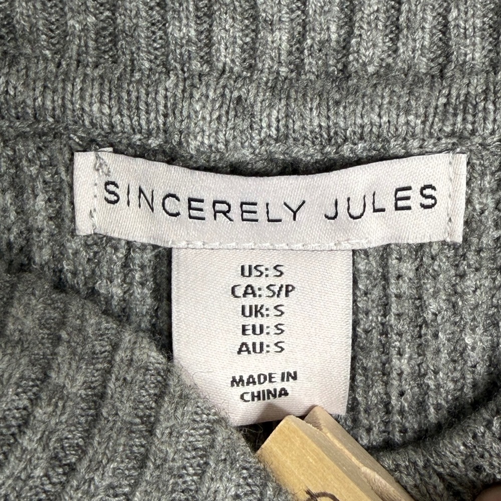 New Sincerely Jules High Rise Flare Leg Roll Top Pants‎ Womens S Grey Knit - Picture 4 of 10